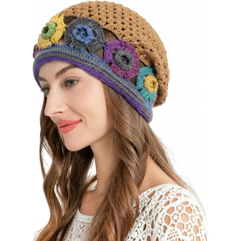 Women's Cotton Crochet Slouchy Beanie Hat