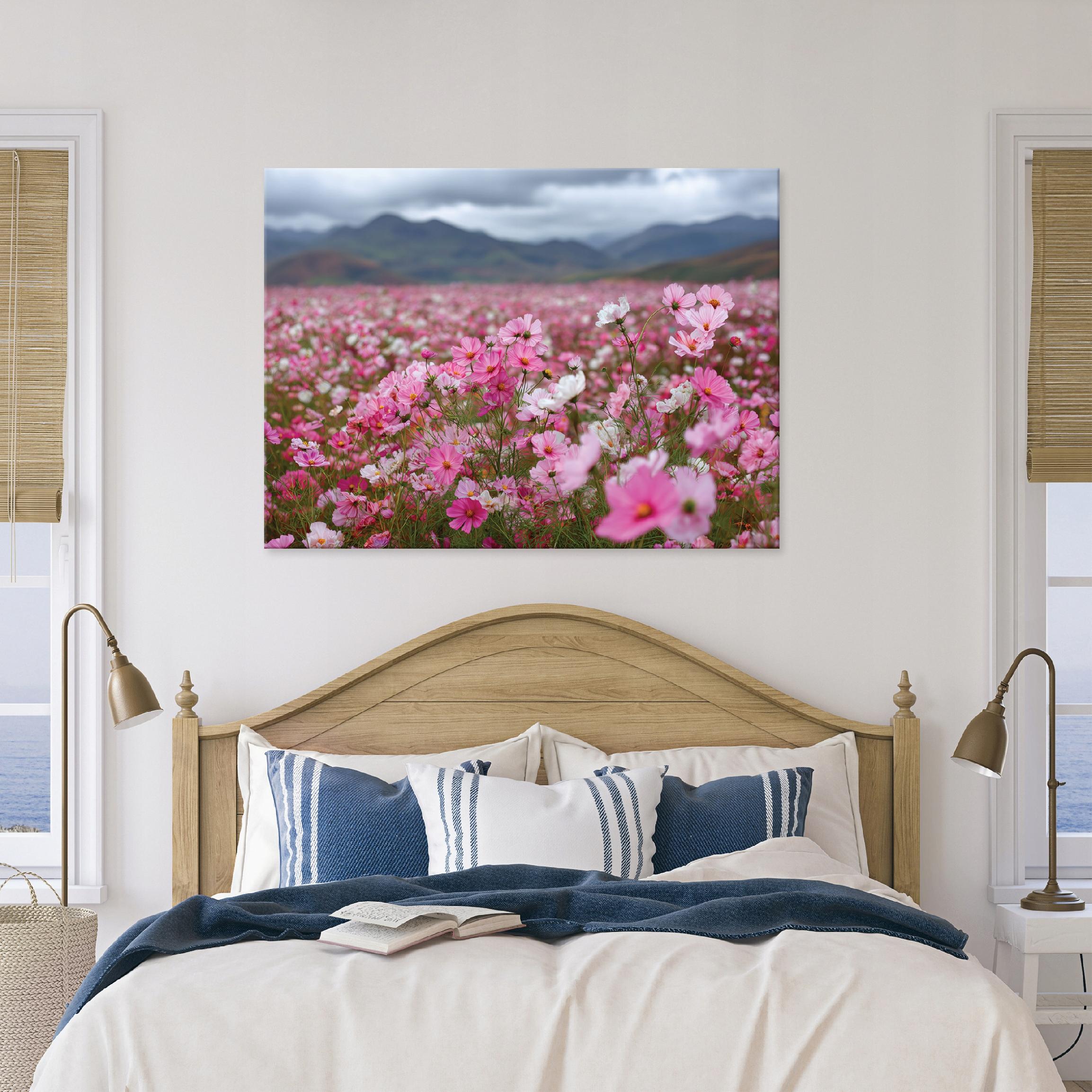 Painting of flowers, a field, nature, and a landscape for the bedroom or living room on canvas, 40x30