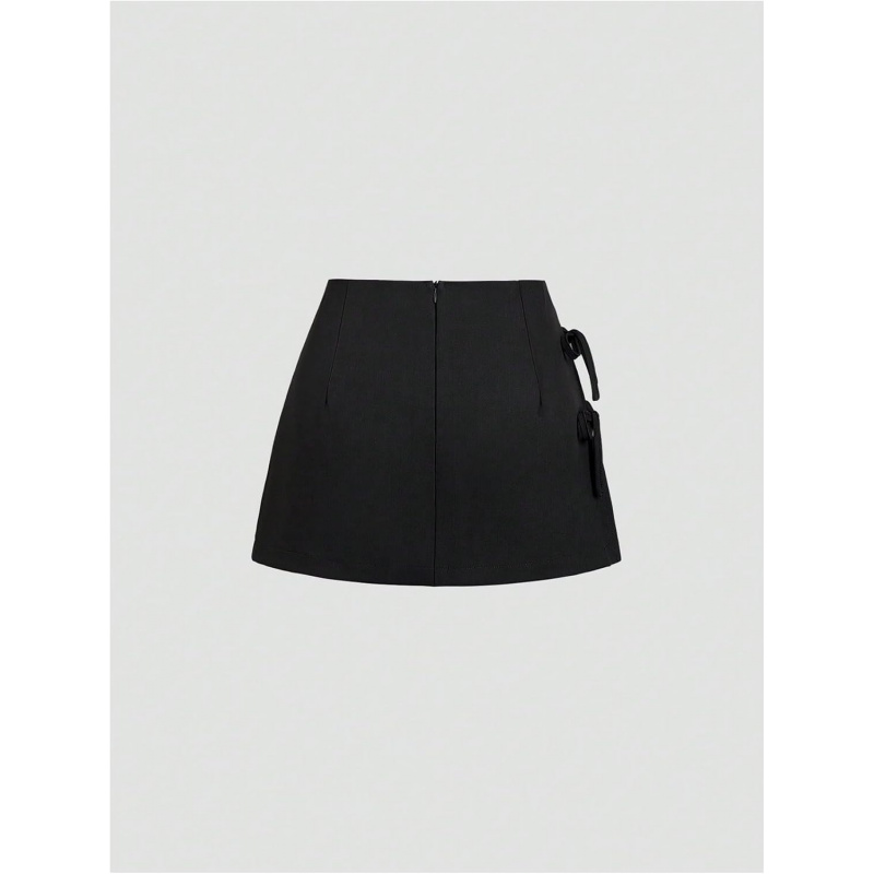 Women's Bow Knot Side Split Mini Skirt