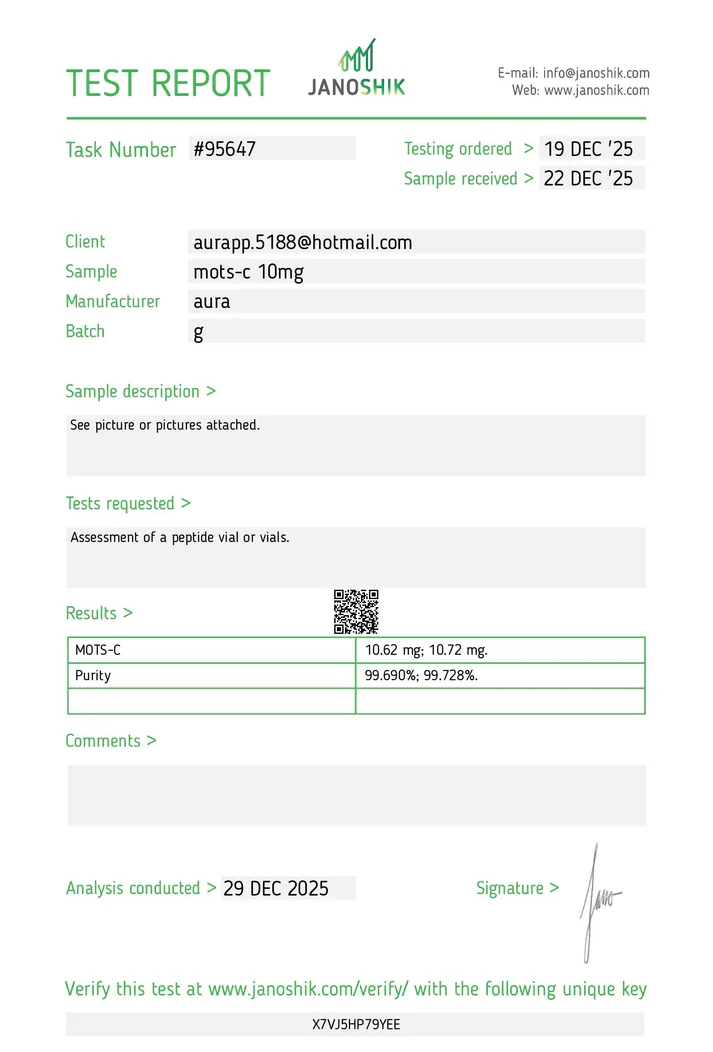 10x MOTS-C Research Peptide