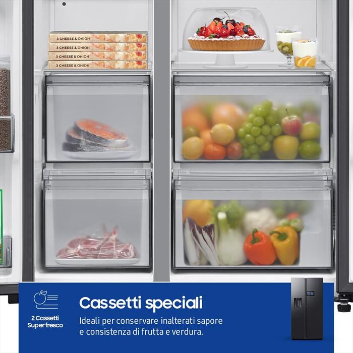 SAMSUNG - Frigorifero side by side RS90F64EDFEF 614L ClasseD-Antracite
