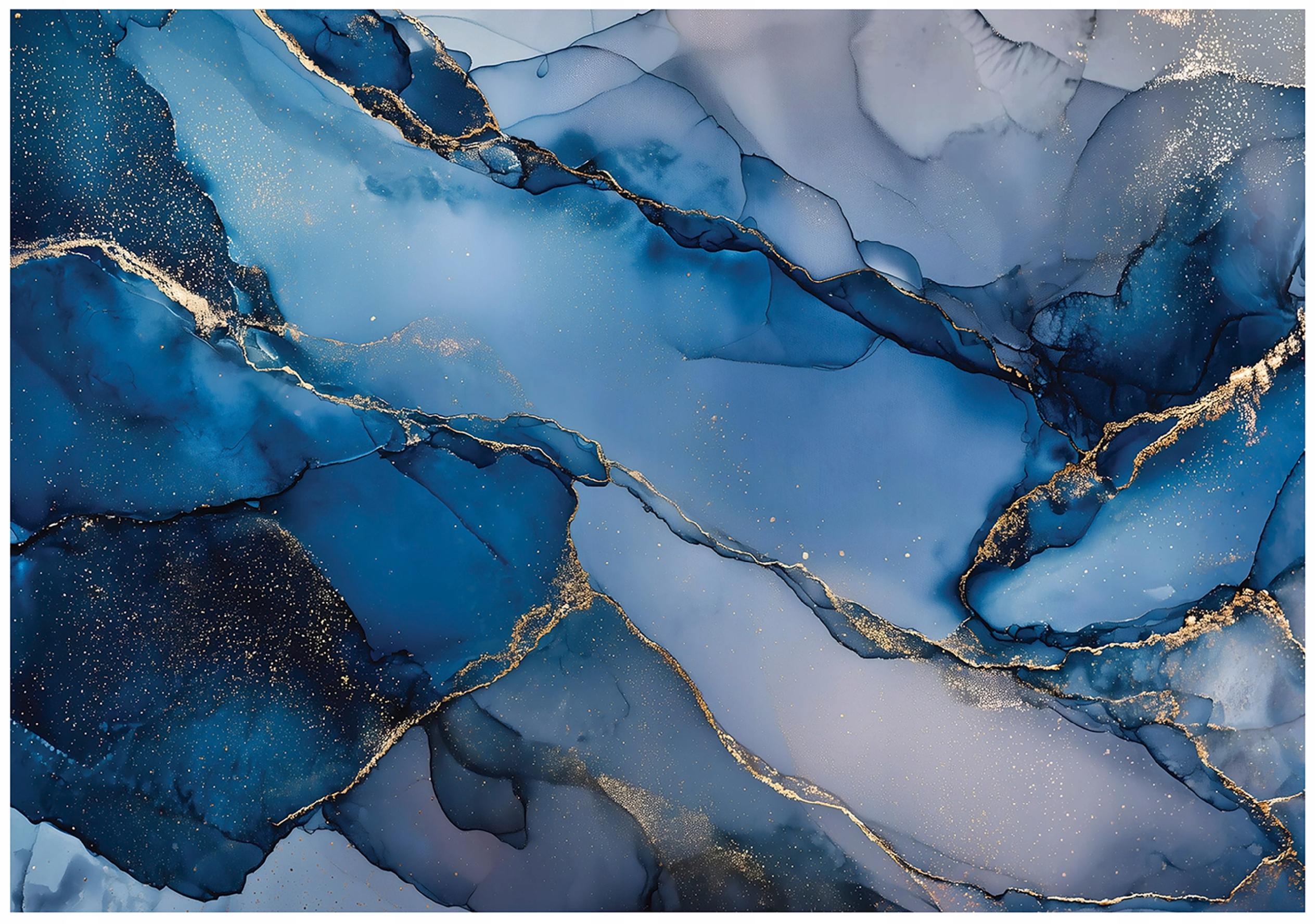 Blue marble abstract wall mural for the bedroom or living room