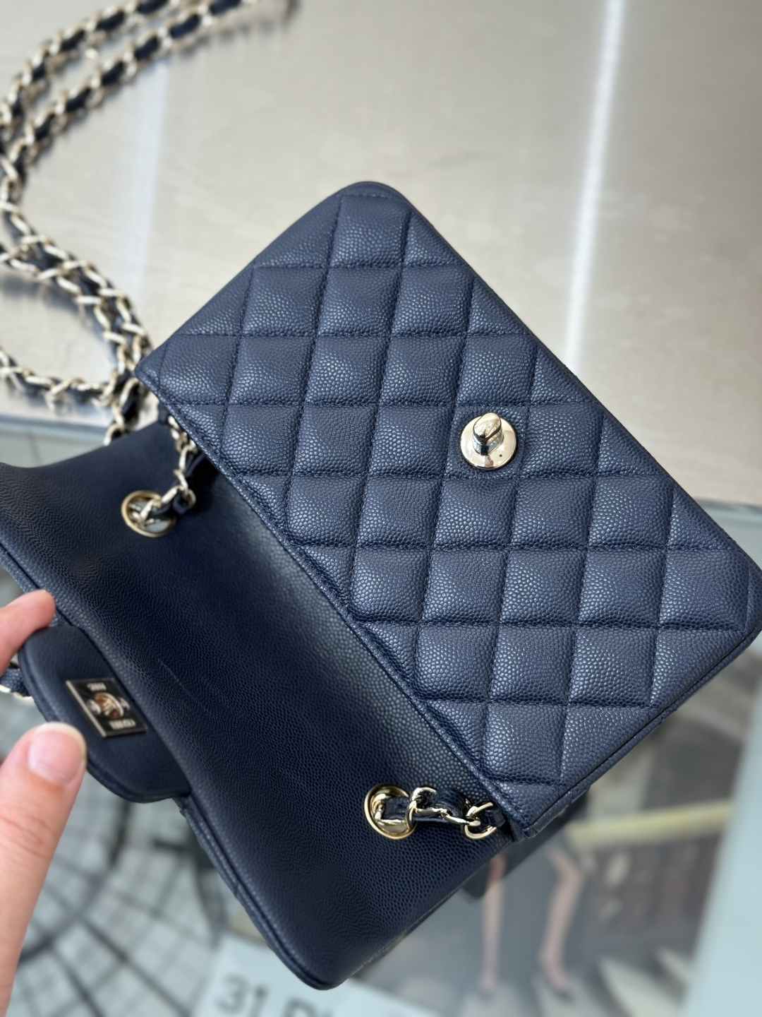 Mini Classic Flap Handbag（Dark Gray-Blue） - Mocuir