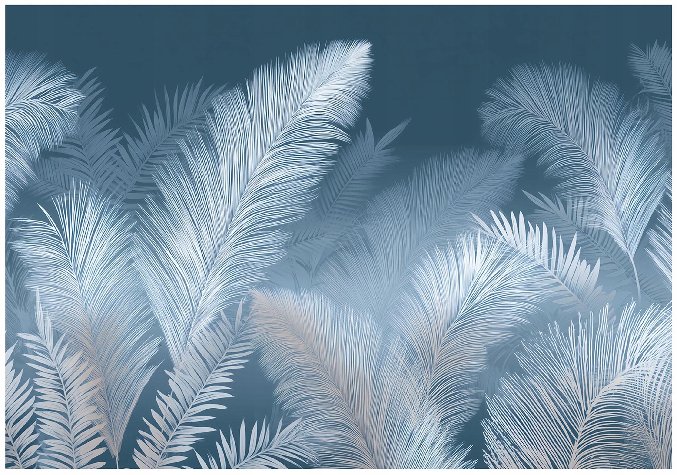 Abstract leaf wall mural, white, bedroom, living room, non-woven wallpaper,