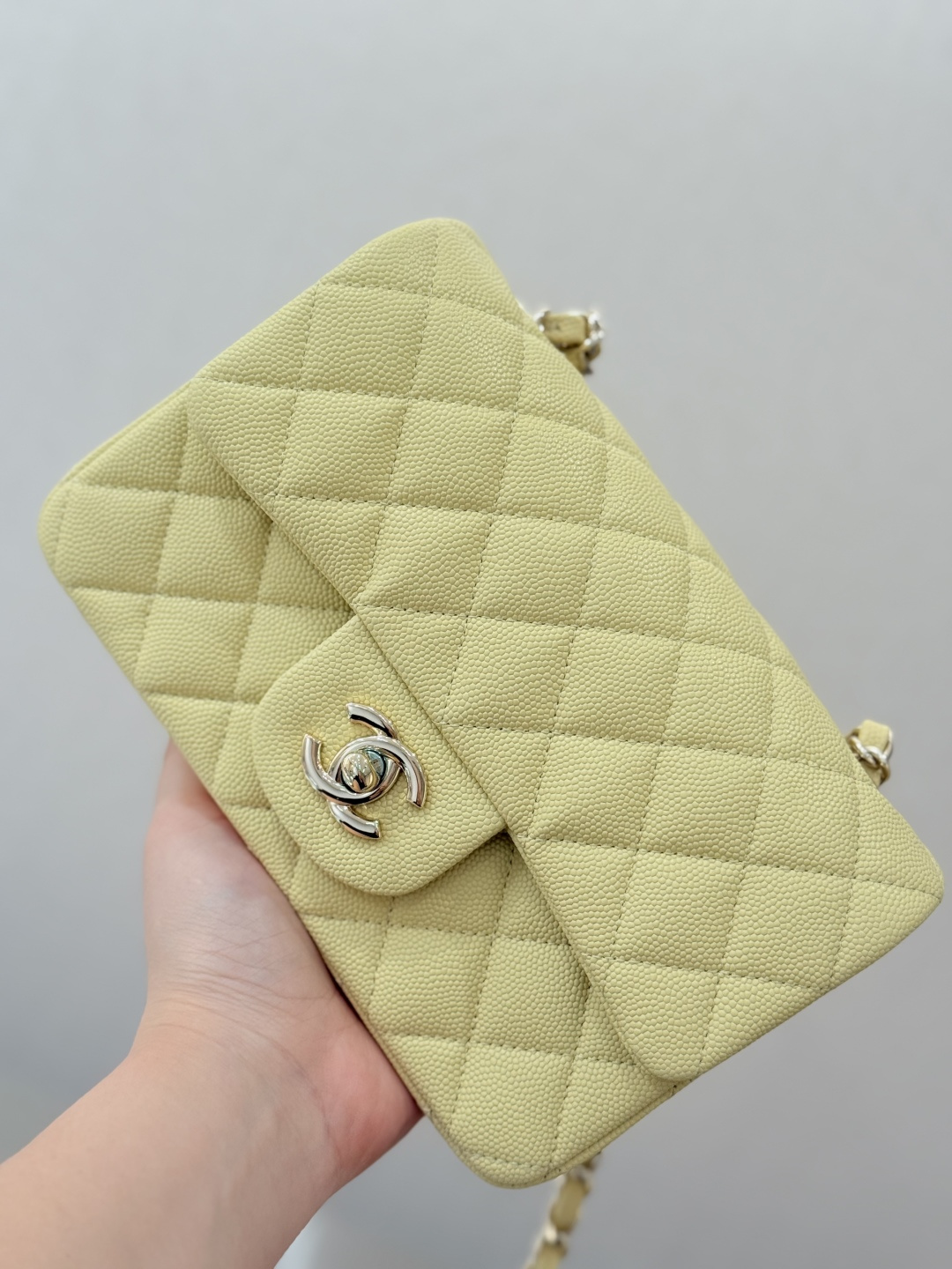 Mini Classic Flap Handbag（Creamy Yellow） - Mocuir