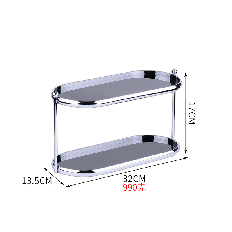 Multi-functional storage box for table ornaments Multi-layer cosmetic storage rack Stainless steel jewelry storage rack