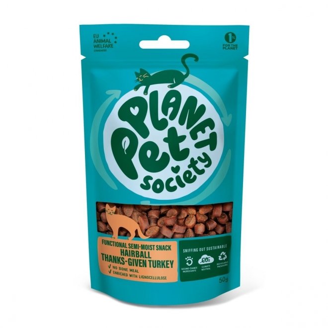 Planet Pet Society Cat Functional Thanks Given Turkey Hairball, 50 g