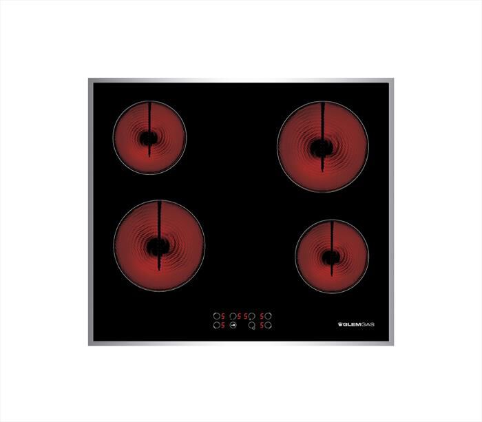 GLEM GAS - Piano elettrico - vetroceramica GTH64TCIX2-Nero Lucido