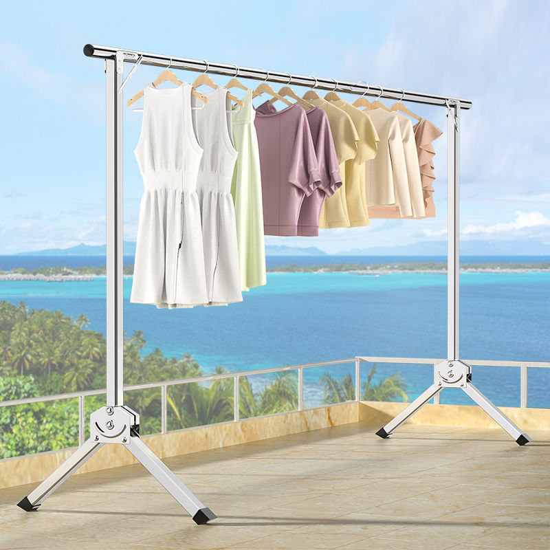 Single-Pole Clothes Drying Rack Floor-Standing Foldableable Retractable Clothes Drying Rack Foldableing Indoor and Outdoor Bedroom Clothes Rack