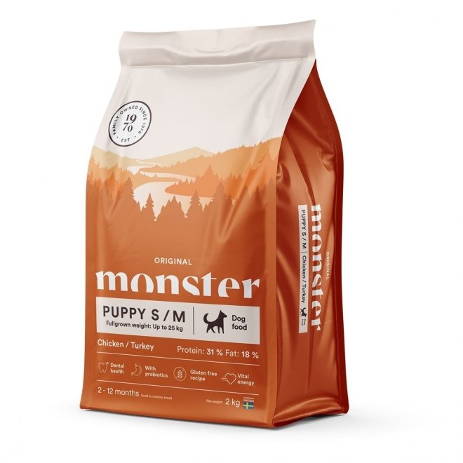Monster Dog Puppy small/medium Kylling & Kalkun