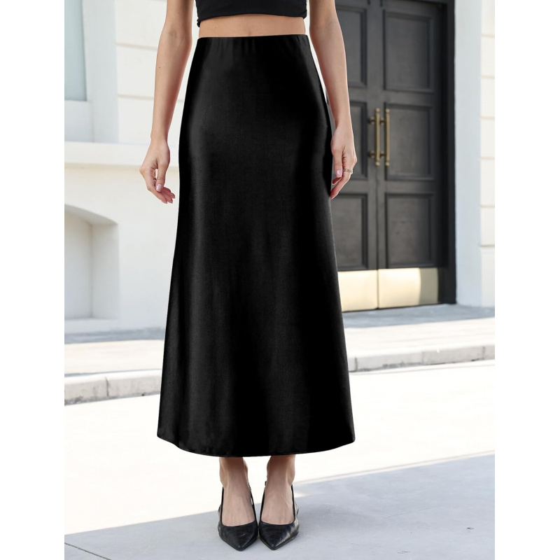 Women's Satin Maxi Skirt Long A Line