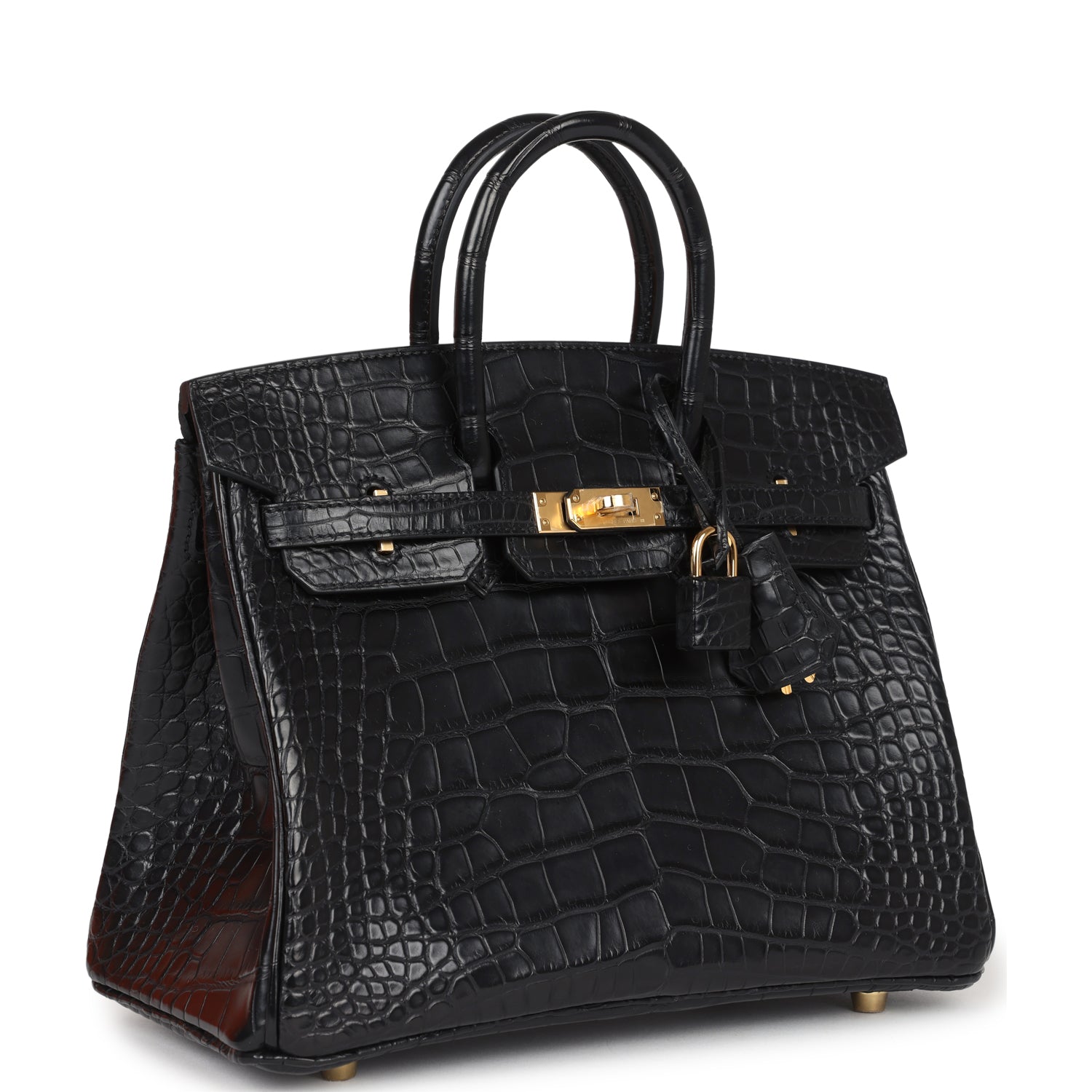 Birkin 25 Black Matte Alligator Gold Hardware