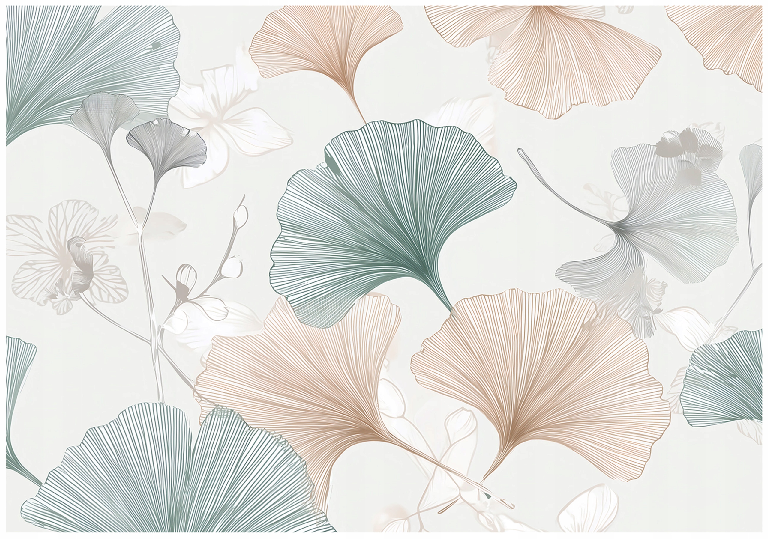 Abstract ginkgo leaf wall mural for the bedroom or living room