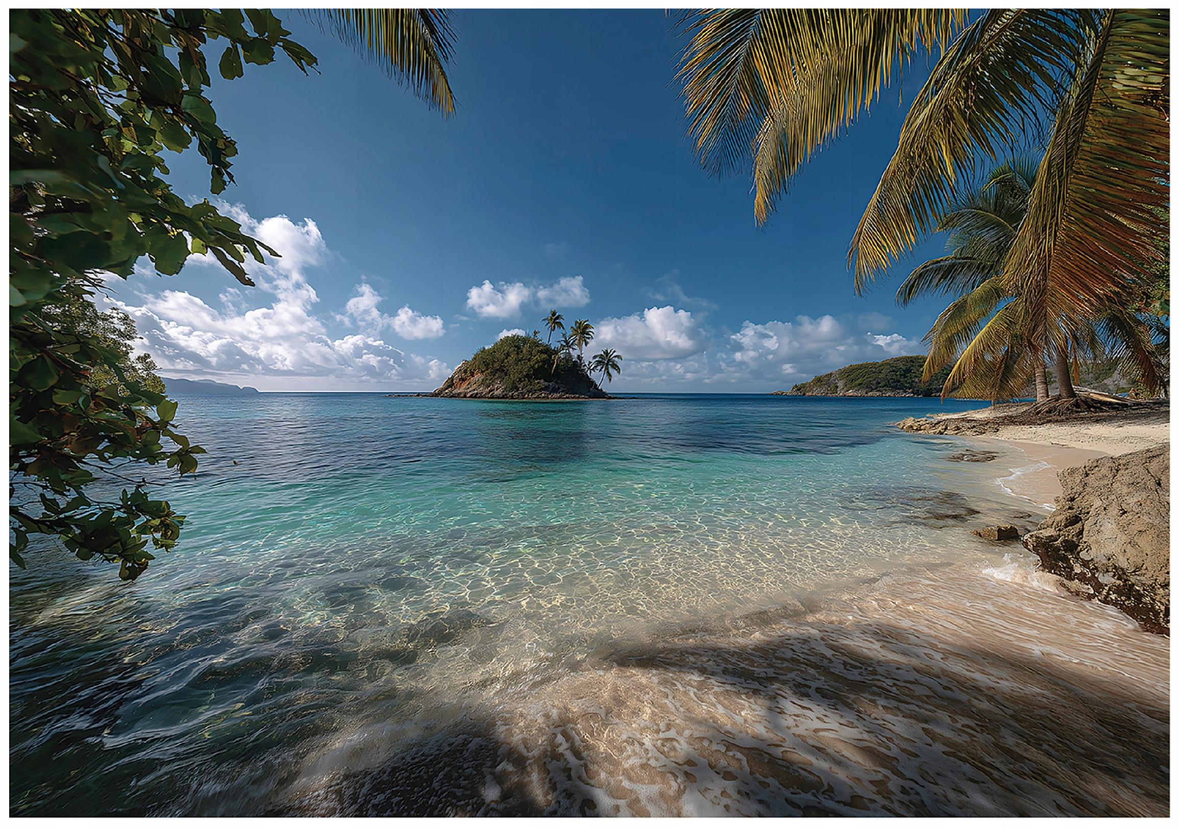 Photo wallpaper beach palm trees ocean island bedroom living room wallpaper non-woven