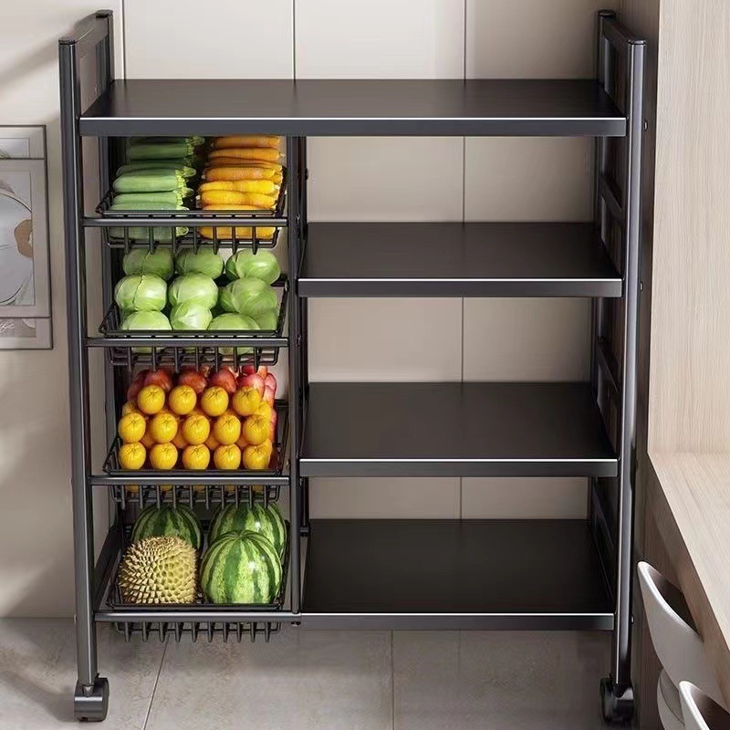 Kitchen Storage Rack Floor Multi-layer Vegetable Storage Rack Household Multifunctional Grocery Rack Wall Snack Storage Rack