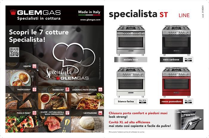 GLEM GAS - Cucina a gas ST965VI Classe A-INOX