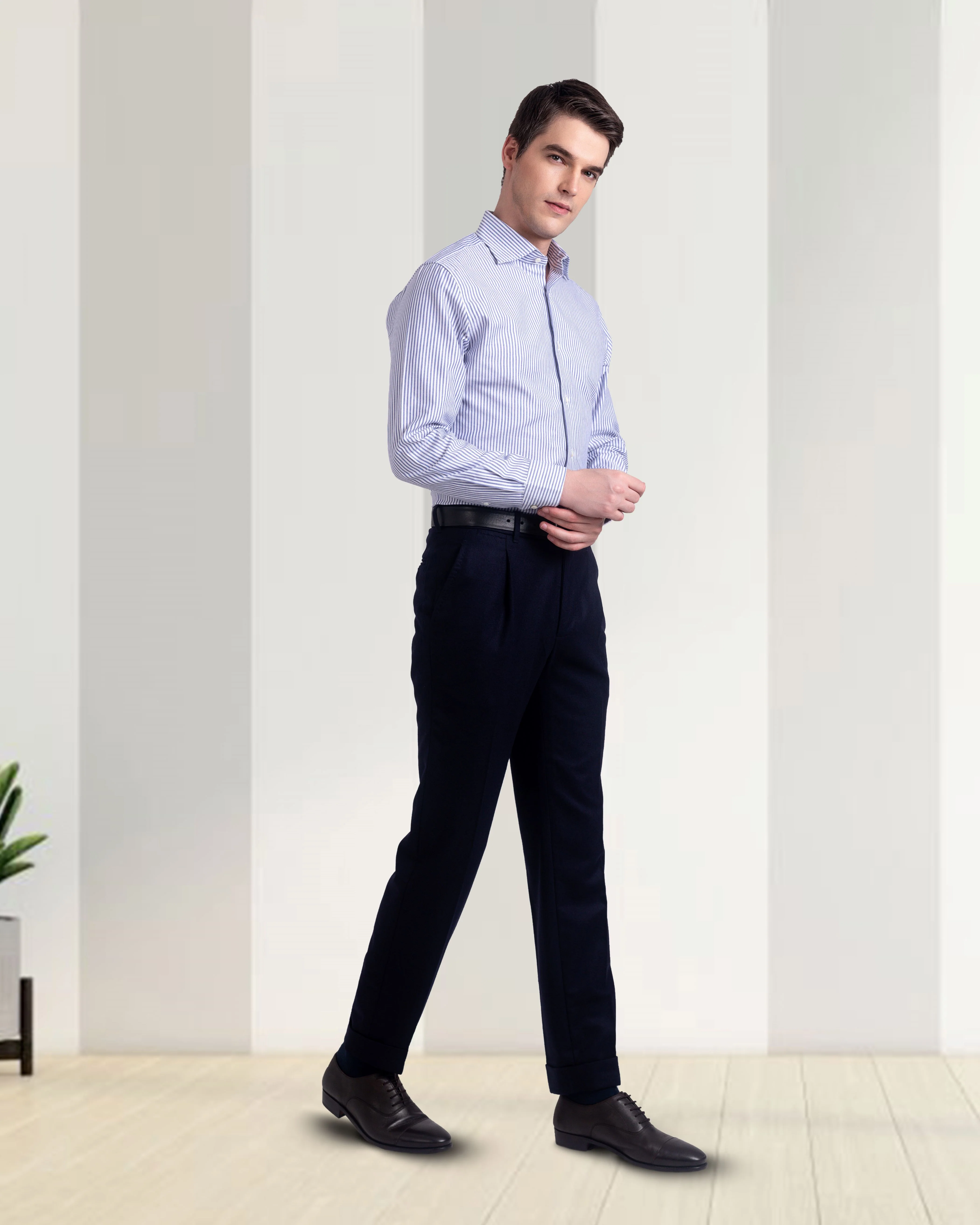 Olive Green Linen Dress Pant