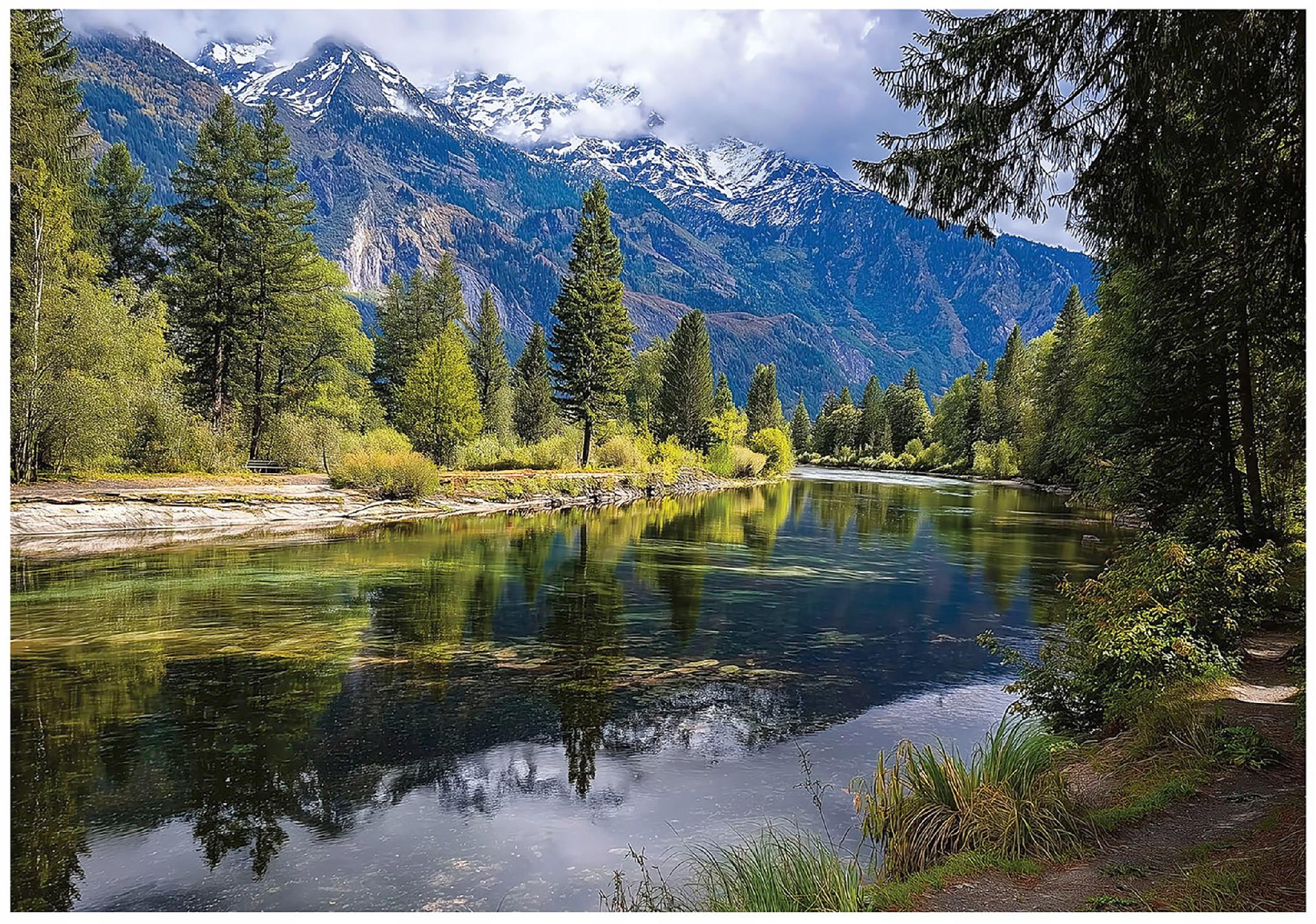 3D river and mountain landscape wall mural for the bedroom or living room,