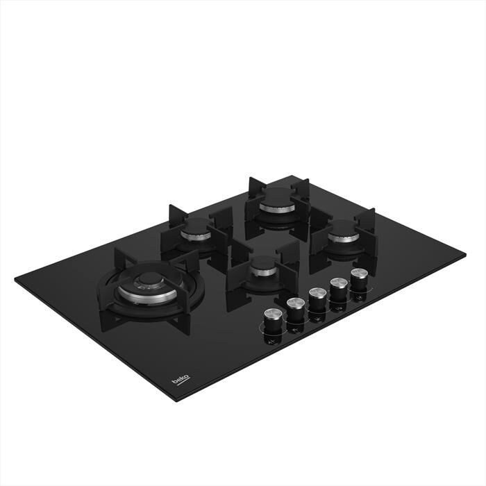 BEKO - Piano cottura a gas HILL75222S 75cm-Cristallo nero
