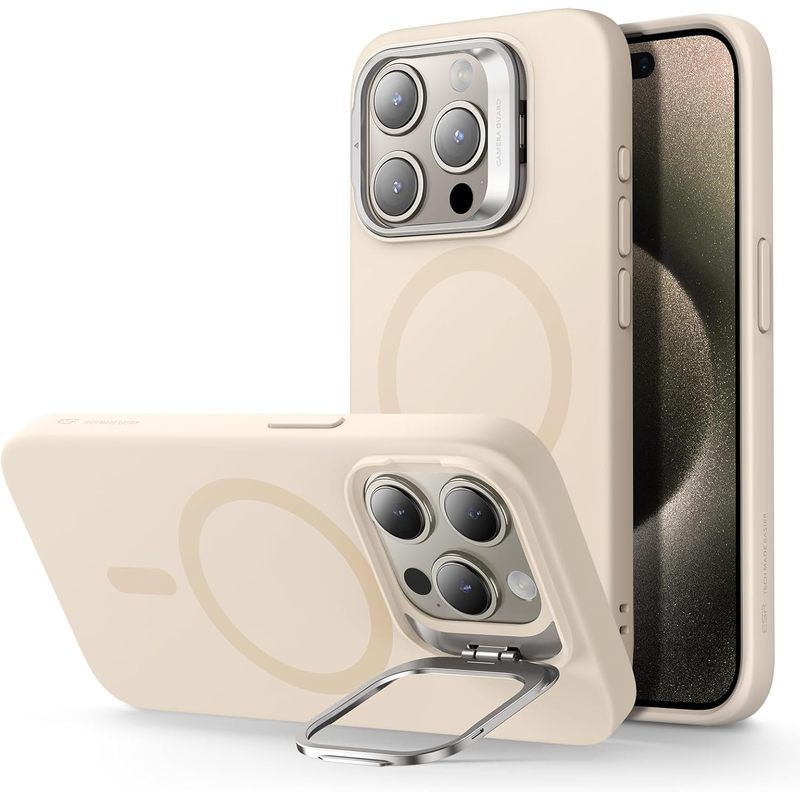 iPhone 15 Pro Case, MagSafe Silicone Case with Stand
