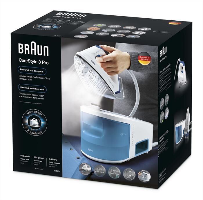 BRAUN - SISTEMA STIRANTE CARESTYLE 3 PRO IS3157BL-BIANCO BLU