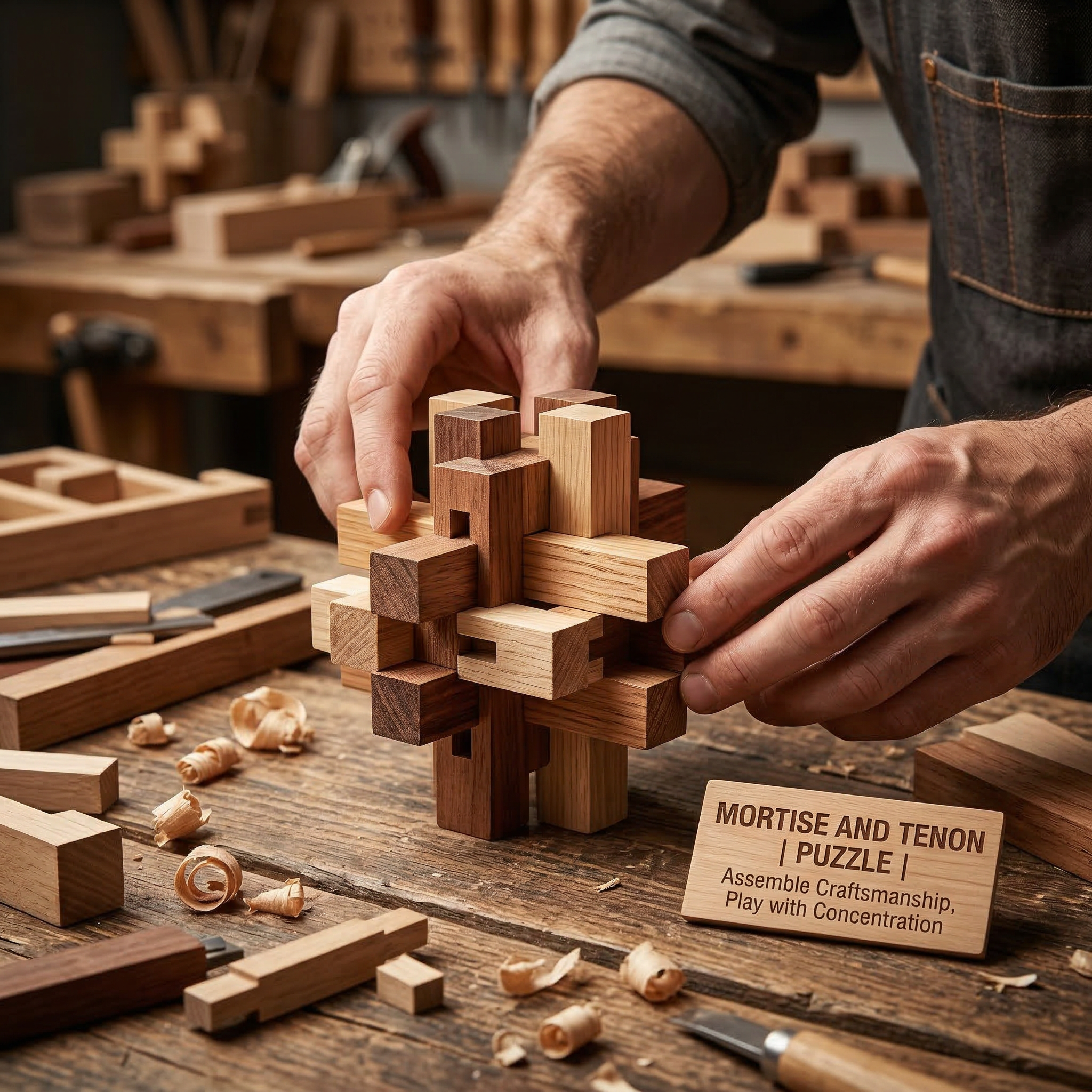 Creative Creation: Elegant DIY Craft Set  创意创作·榫卯DIY手工套装/给予用户充分创作空间，可解锁榫卯个性化玩法，满足手工爱好者的创意表达需求