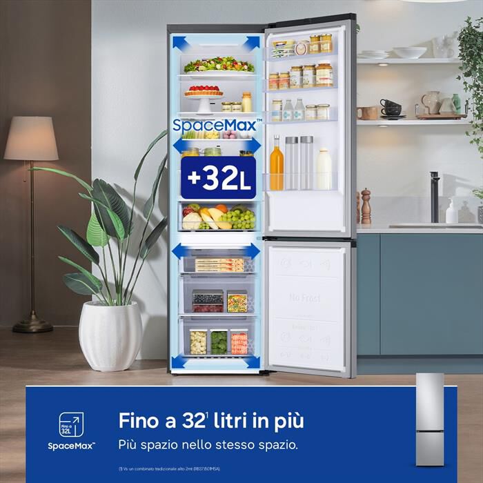 SAMSUNG - Frigorifero combinato RB38C600DSA/EF ClasseD 390lt-SILVER INOX