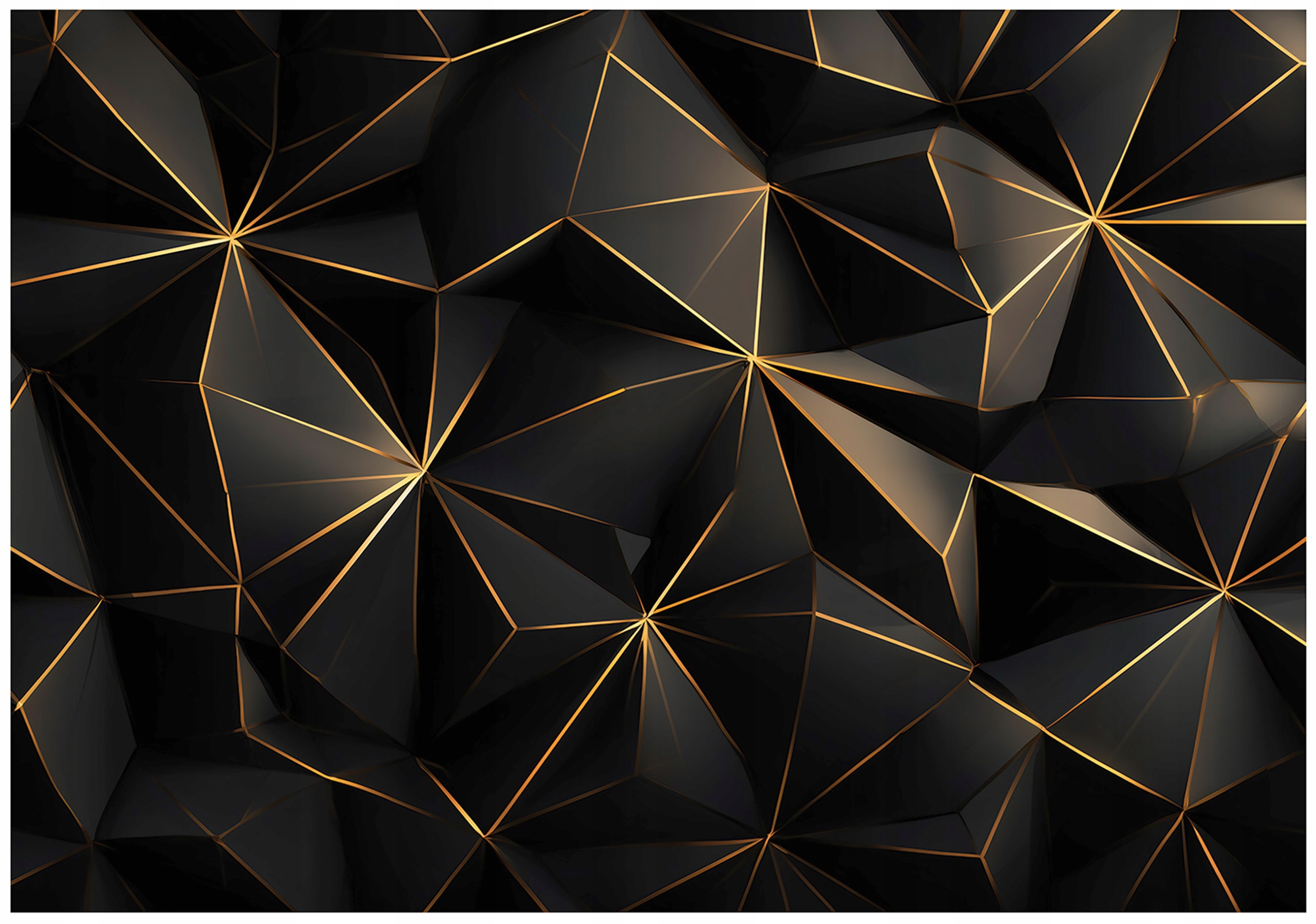 3D abstract black and gold wall mural for the bedroom or living room