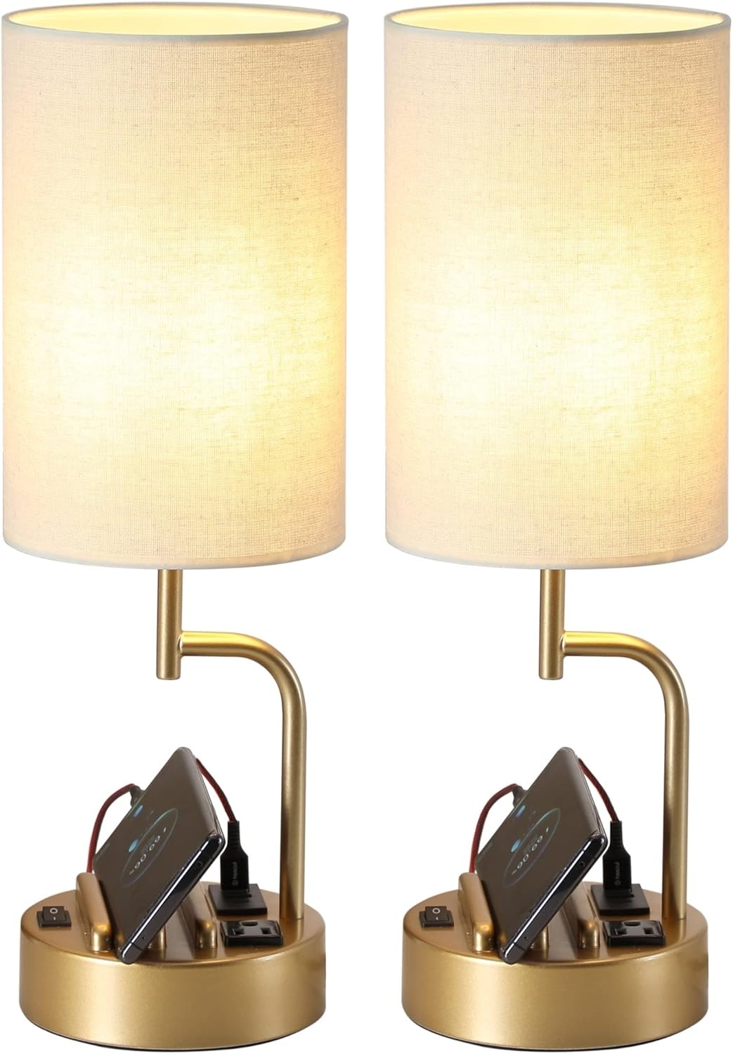 Table Lamp with 3 USB Charging Ports