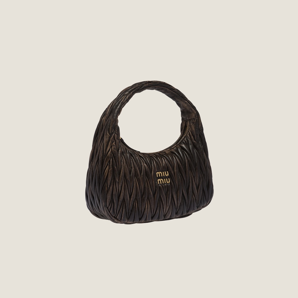 Large wander matelassé nappa leather hobo bag