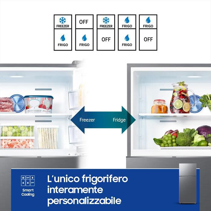 SAMSUNG - Frigorifero 2 porte RT53DG7A14S9EF Classe E 530 lt-Metal Inox