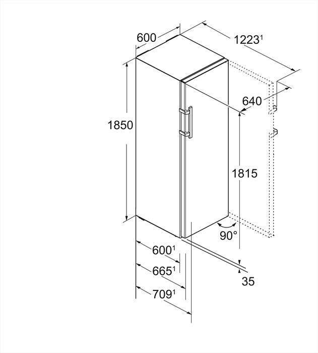 LIEBHERR - Frigorifero 1 porta SKBES 4380-21 Classe D 413lt-Acciaio