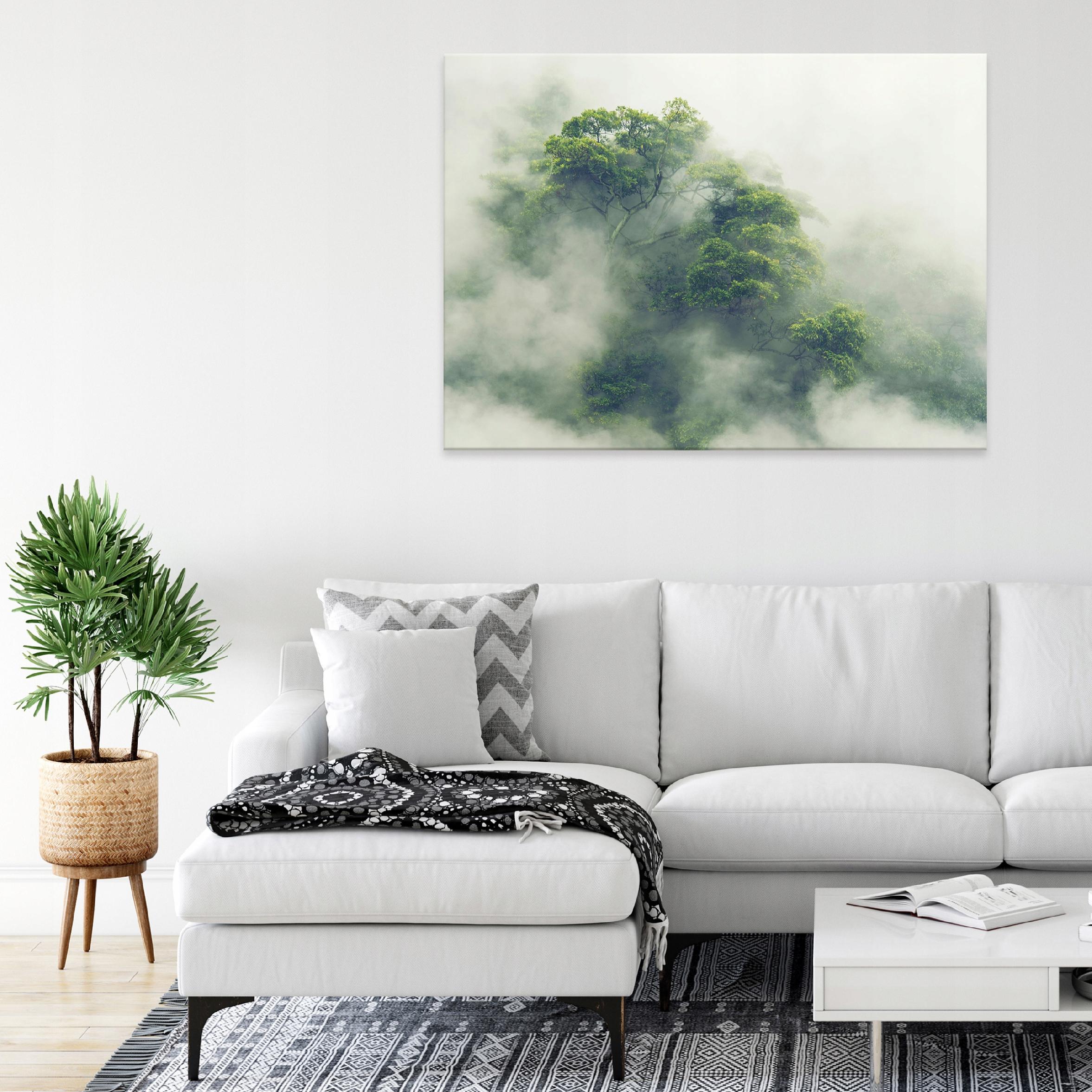 Canvas painting forest in fog nature jungle 60x40