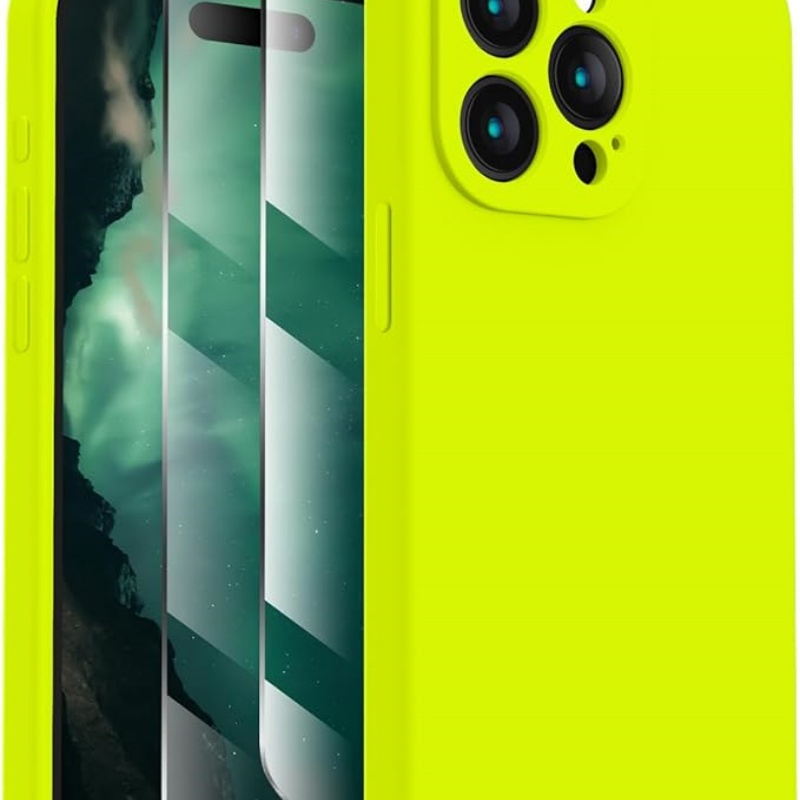 CASEOLOGY Silicone Upgraded [Camera Protection] Phone Case with [2 Screen Protectors]