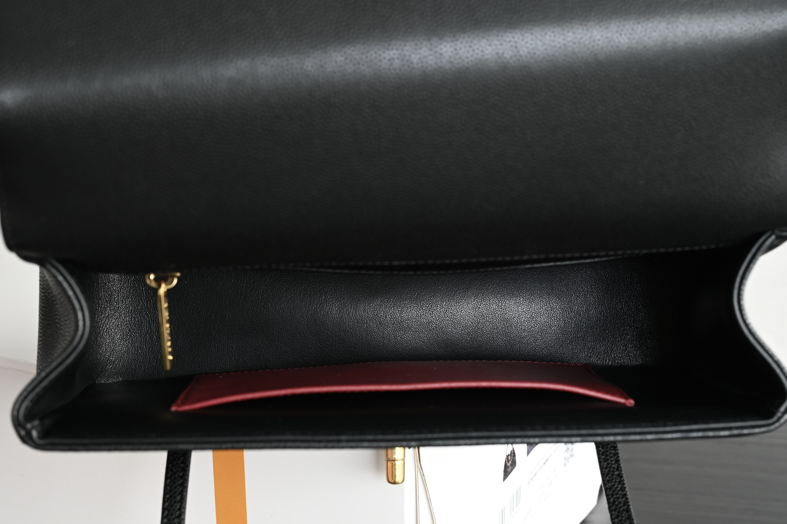 26P Preppy Coco Small Flap Bag in Black Grained Shiny Calfskin with Gold-Tone Hardware - Mocuir