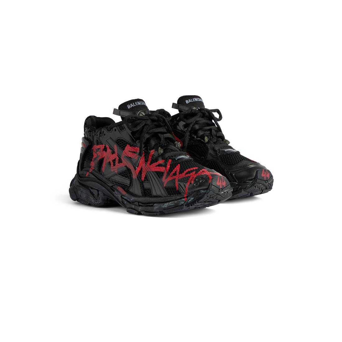Mens Runner Graffiti Sneaker in Black