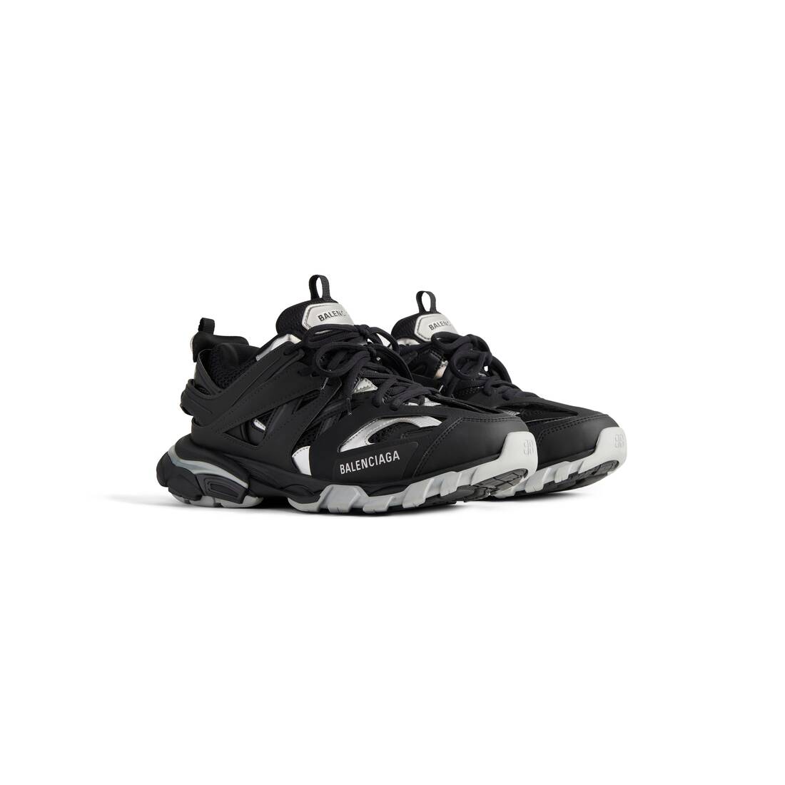 Mens Track Sneaker in Black/silver