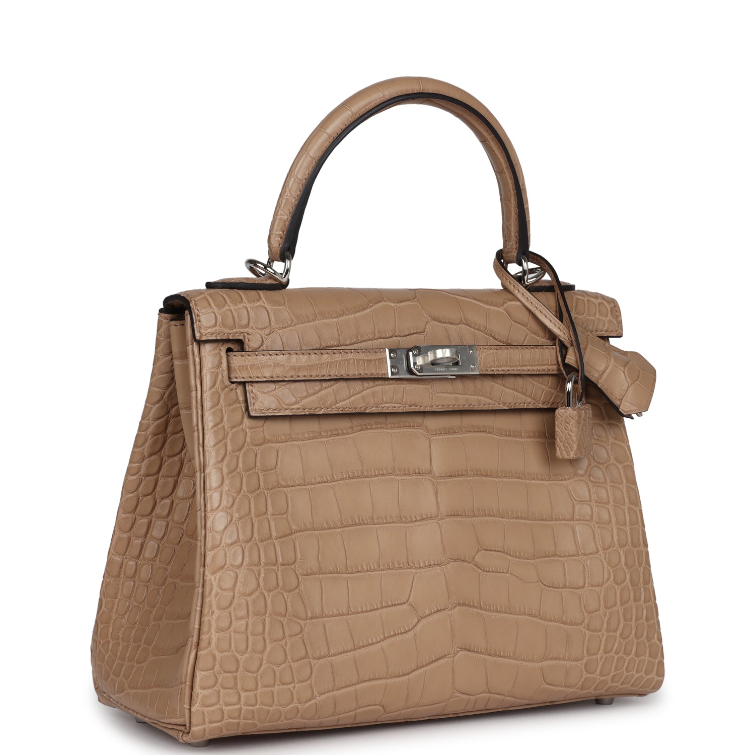Kelly Retourne 25 Chai Matte Alligator Palladium Hardware
