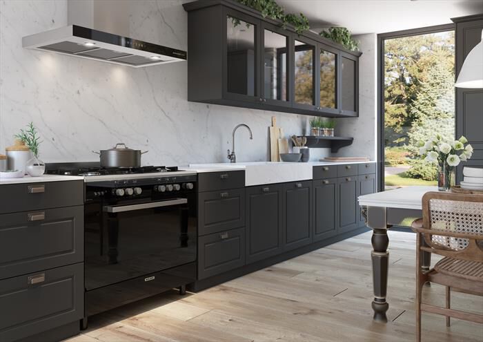 GLEM GAS - Cappa a parete GHB990IXA Classe A-Nero / Acciaio Inox