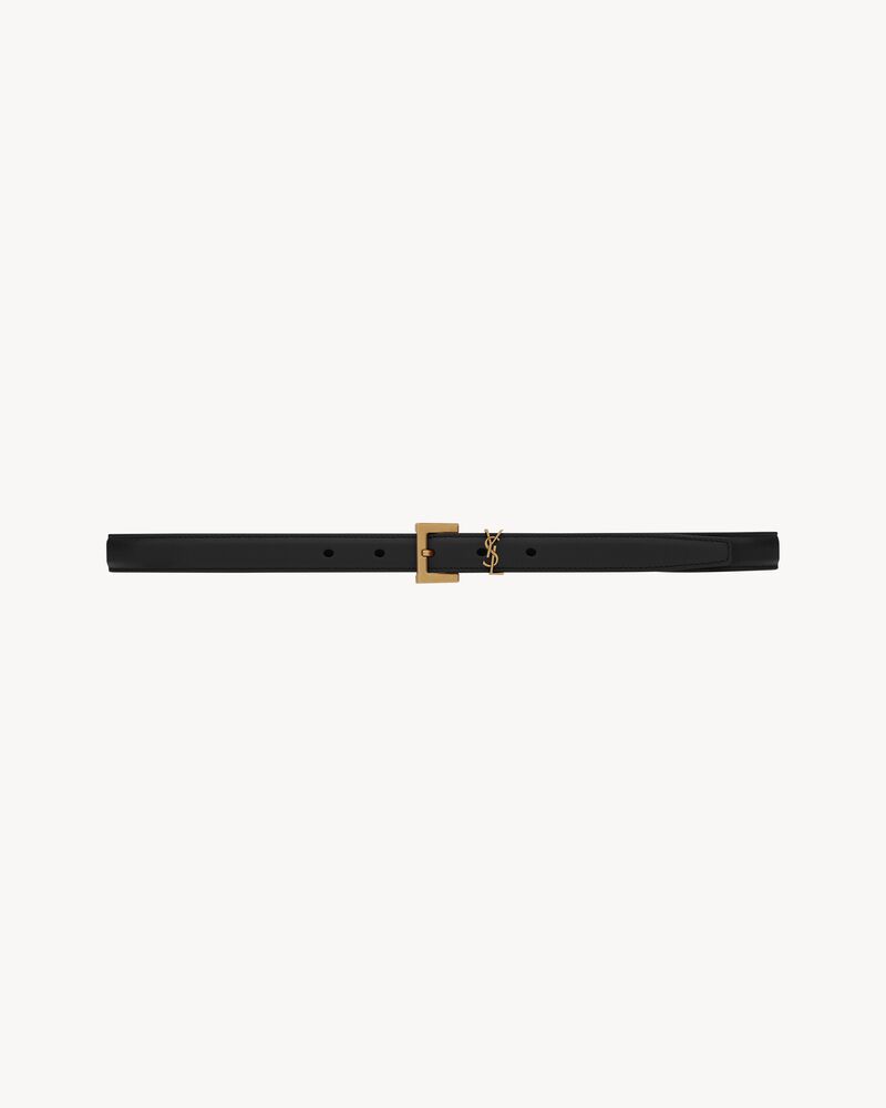 cassandre thin belt with square buckle in box leather