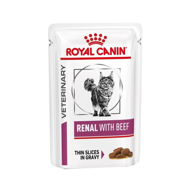 Royal Canin Veterinary Diets Cat Renal with Beef, 12x85 g