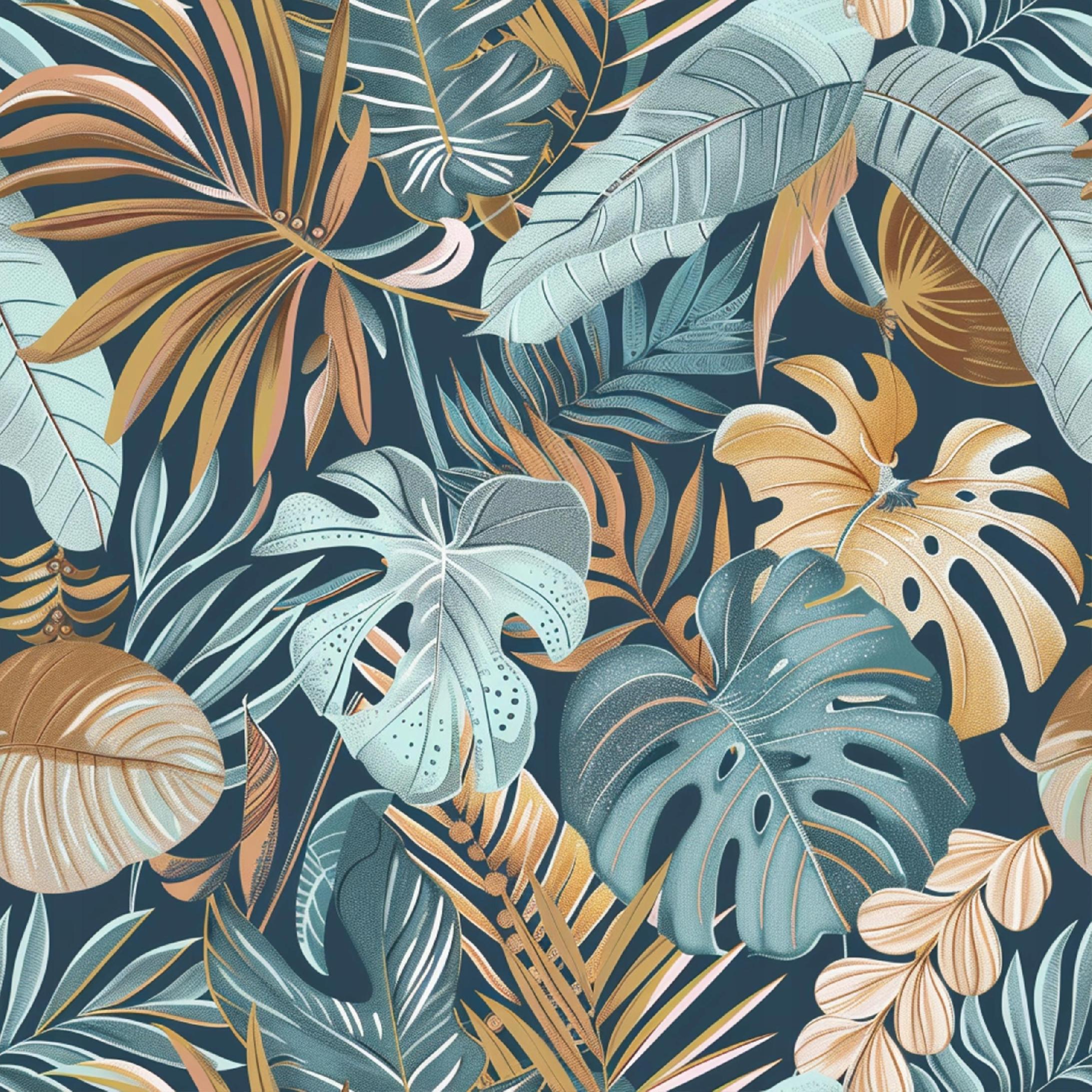 Tropical monstera leaf wallpaper on non-woven fabric for living room and bedroom walls