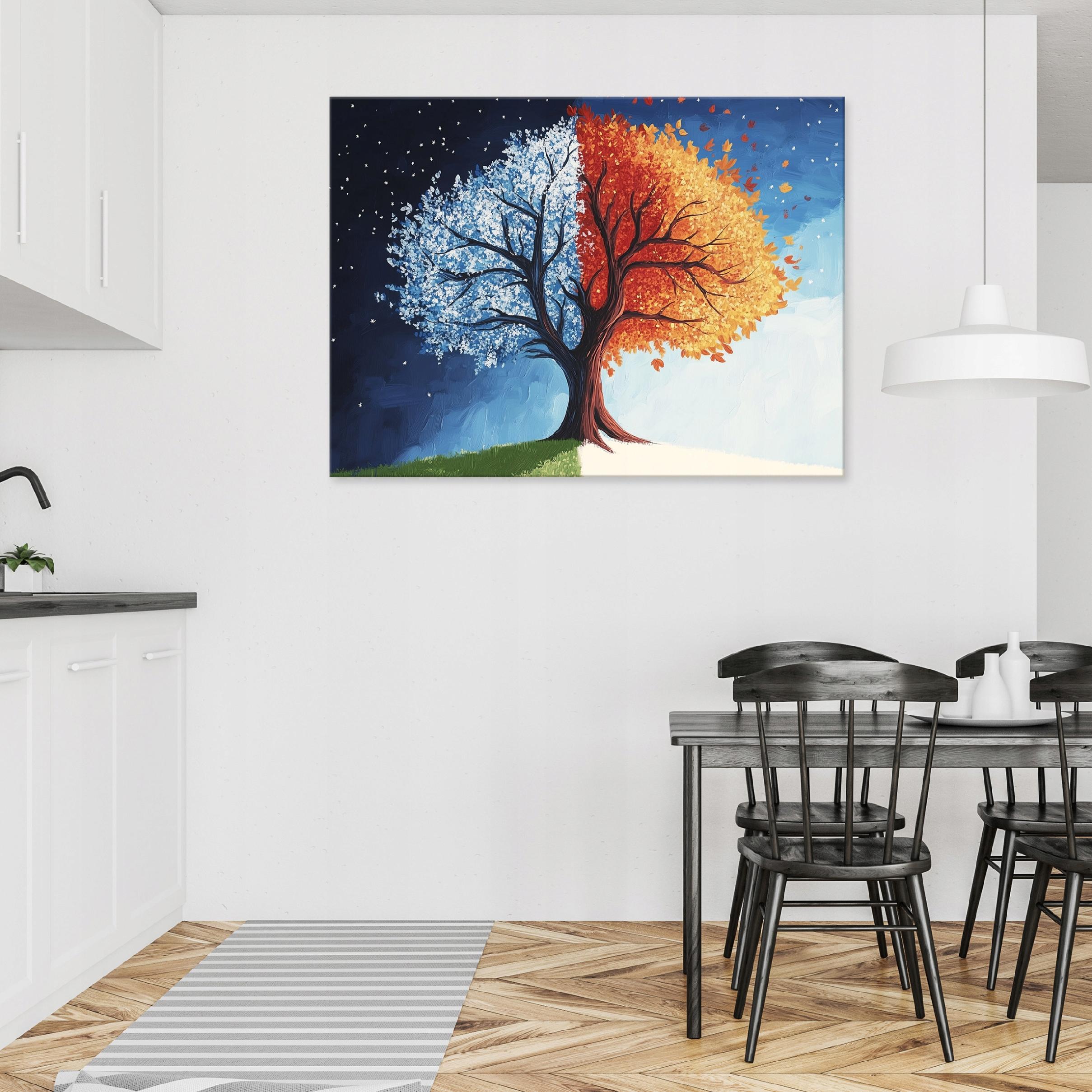3D tree of life painting with leaves for the bedroom, living room, or kitchen on 40x30 canvas