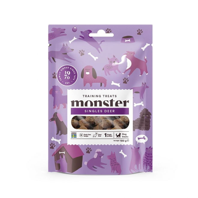 Monster Dog Treningsgodbiter Hjort 100g
