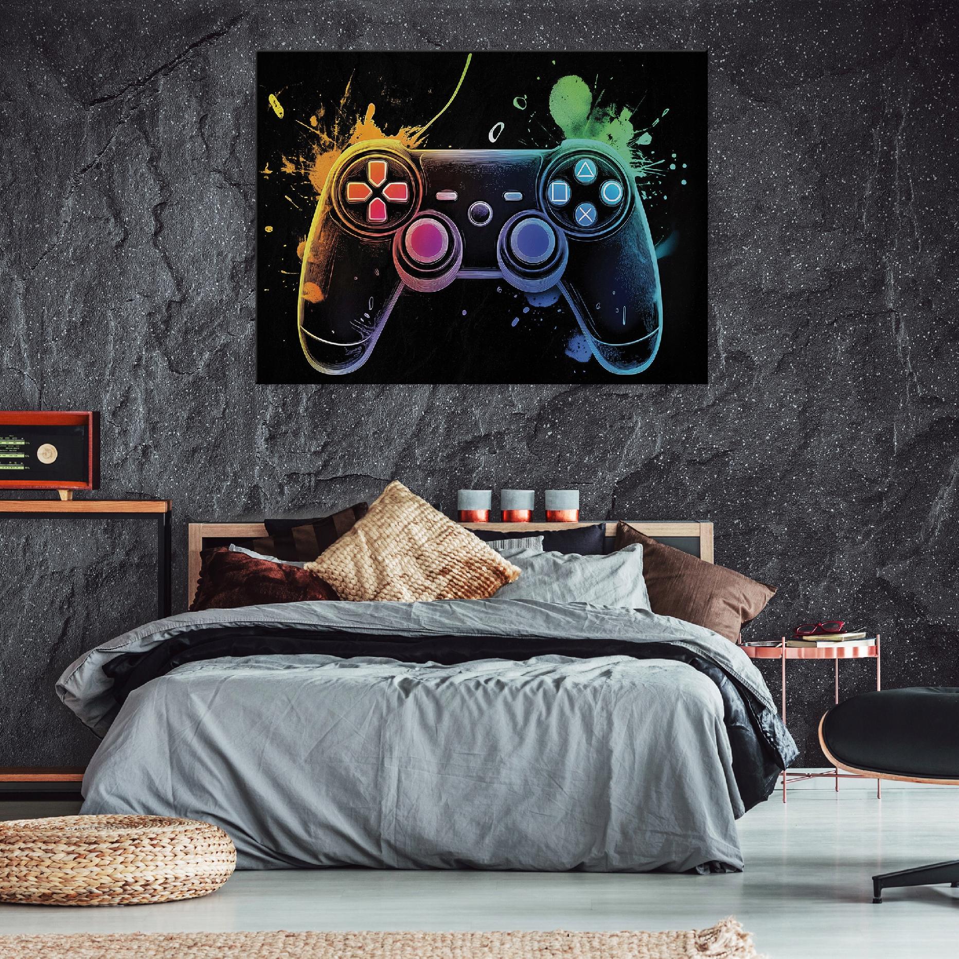 Image for gamers Youth gaming pad on canvas wall modern 40x30