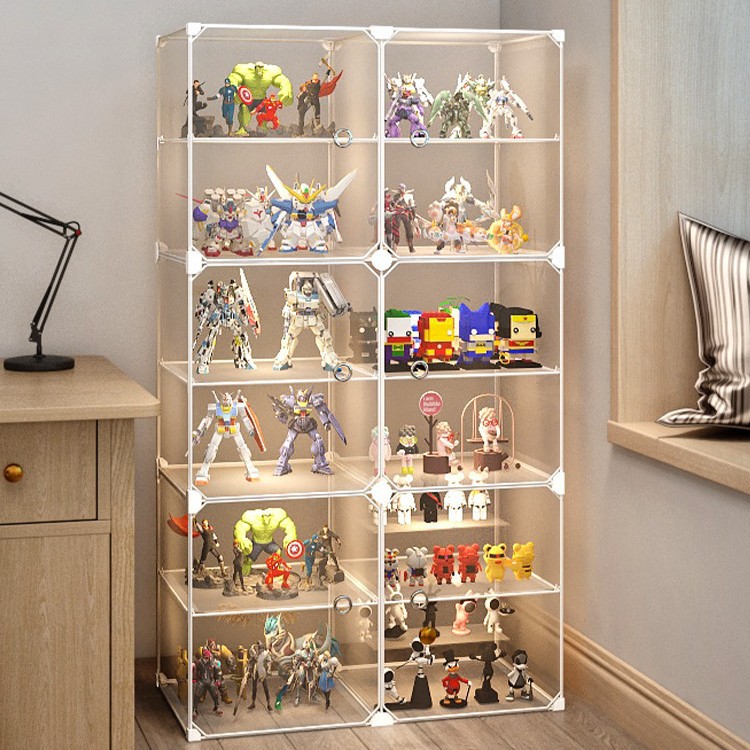 Customized Hand-Made Display Cabinet Building Block Storage Box Household Transparent Children's Toys Dust-Proof Model Display Shelf