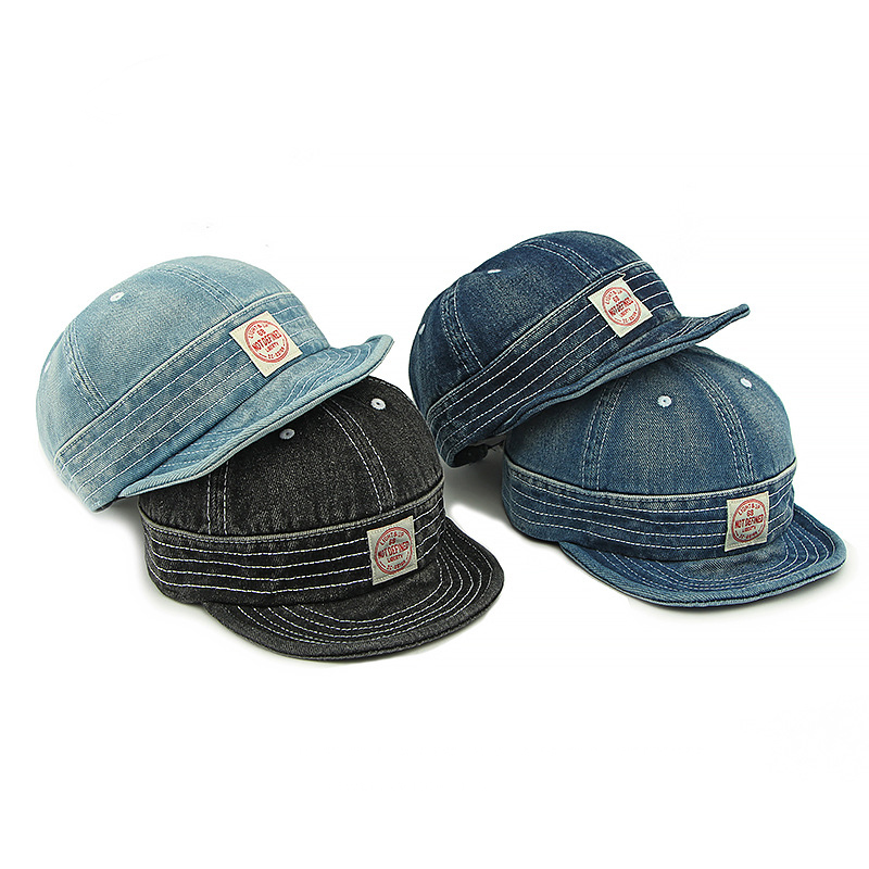 Men's Retro Washed Denim Soft Brim Contrast Stitching Baseball Cap