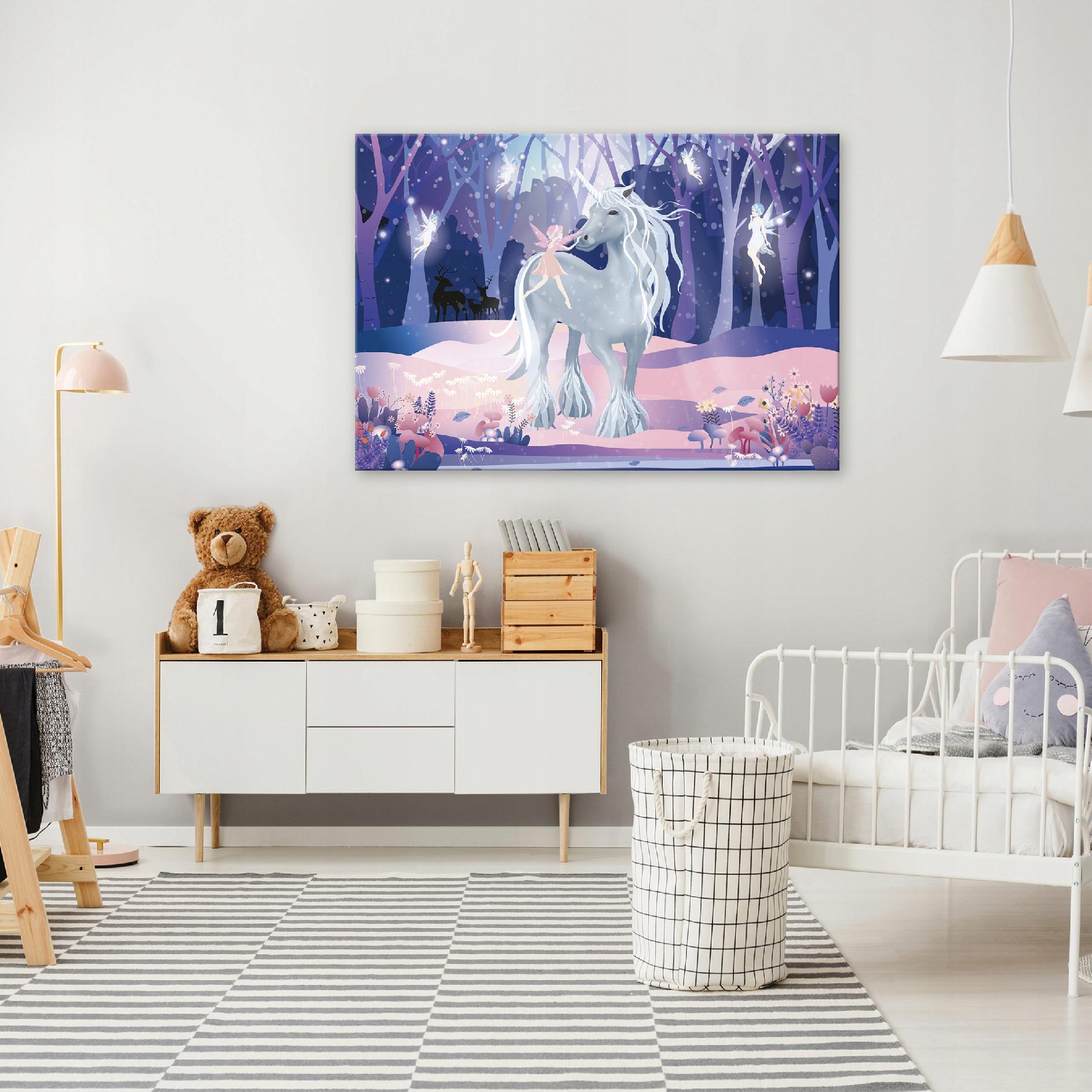 Unicorn canvas painting for a child's room, 60x40
