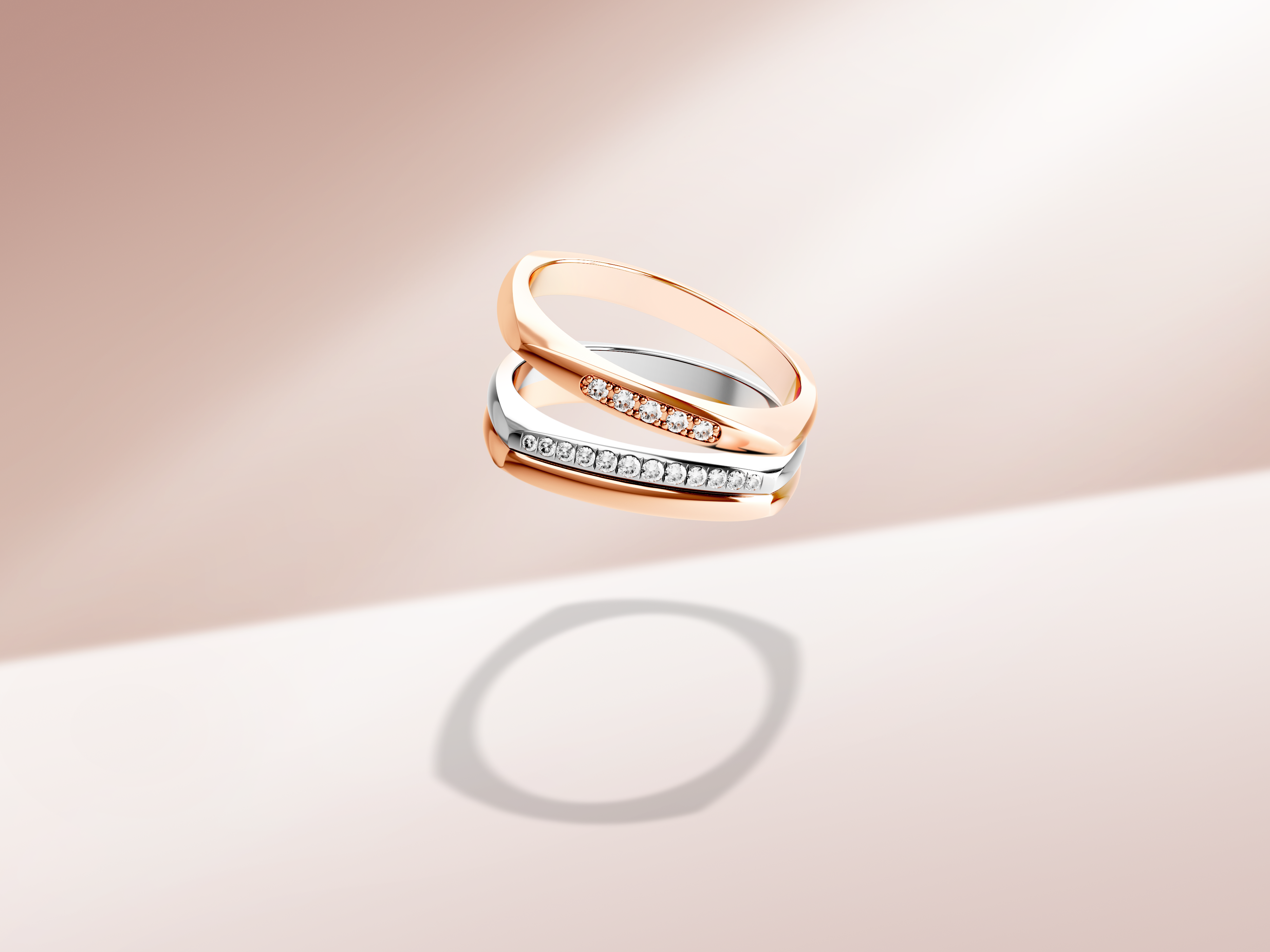 Tian Di Two-color Wedding Band
