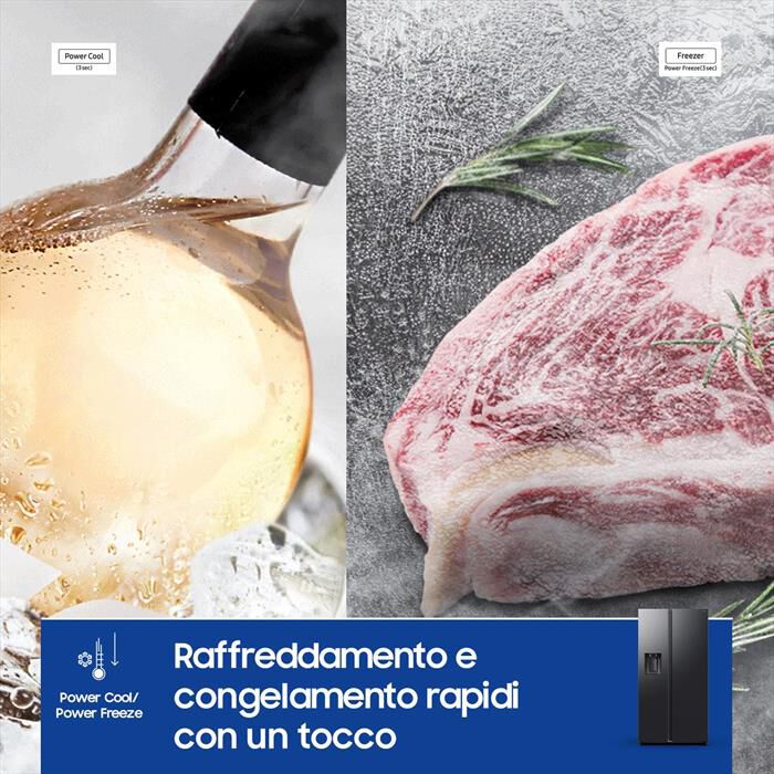 SAMSUNG - Frigorifero side by side RS70F64KEFEF Classe E-Antracite